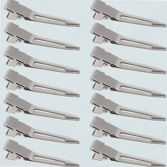 Metal Hair Clips 1.75 Inch Single Prong Curl for Dreads Lock Clips Alligator Hair Clips Silver Section Clips Metal Alligator Clips Hair Pins for Hair Extensions (Pack of 50)