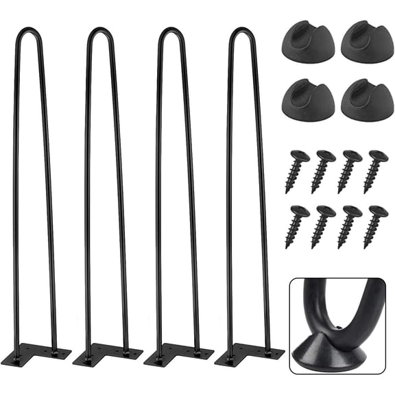 Metal Hairpin Legs 28 inch - Modern Table & Desk Legs for DIY Projects