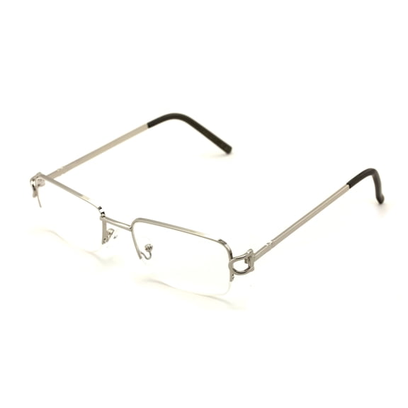 Metal Half Rimless Clear Lens Eye Glasses - Modern Fashion Eyewear