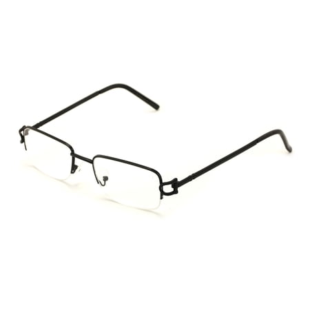 Metal Half Rimless Clear Lens Eye Glasses - Modern Fashion Eyewear