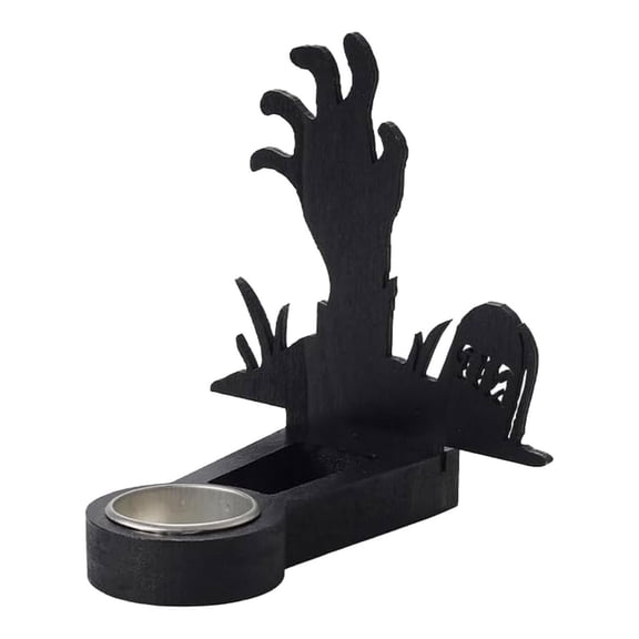 Metal Halloween Candle Holder Shadow Projection Jack O Pumpkin Tealight Stand for Party Tabletop Decor
