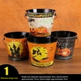 thumbnail image 1 of Metal Halloween Candy Bucket with Handle - 5.1x6.3 Inch Iron Pail for Trick or Treat, Stackable Storage Container, Children's Halloween Party Favors, Multi-Design Candy Sorting Pail​​, 1 of 7