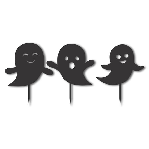 Metal Halloween Ghosts Garden Stakes | Set of 3 | Up to 46" | Over 20 Color Options 10