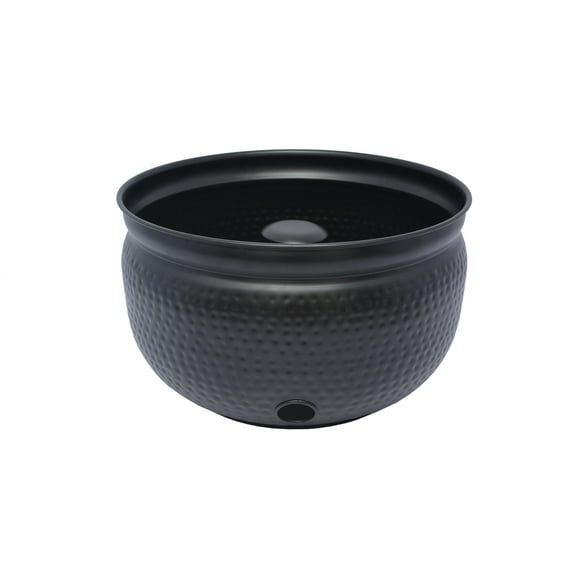 D&S 18'' x 18'' x 10'' Round Black Metal Planter with Durable Features
