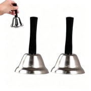 Metal Hand Bell with Wooden Grip, Versatile Portable Bell for Service, School, Meditation, Dinner, and Gatherings