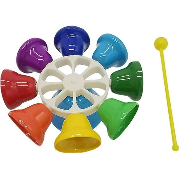 Metal Hand Bells Coloful Adult Musical 8 Note 5.7 inches Diatonic for Bells Percussion Instrument (1 Pcs)