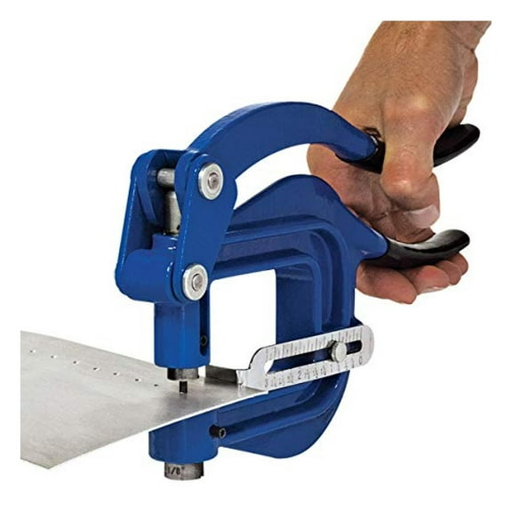 Metal Hand Punch Kit - Heavy Duty Power Punch Tool Set, 17 Piece Adjustable Sheet Metal Hole Punch for Auto Body, Rivets, & DIY Projects