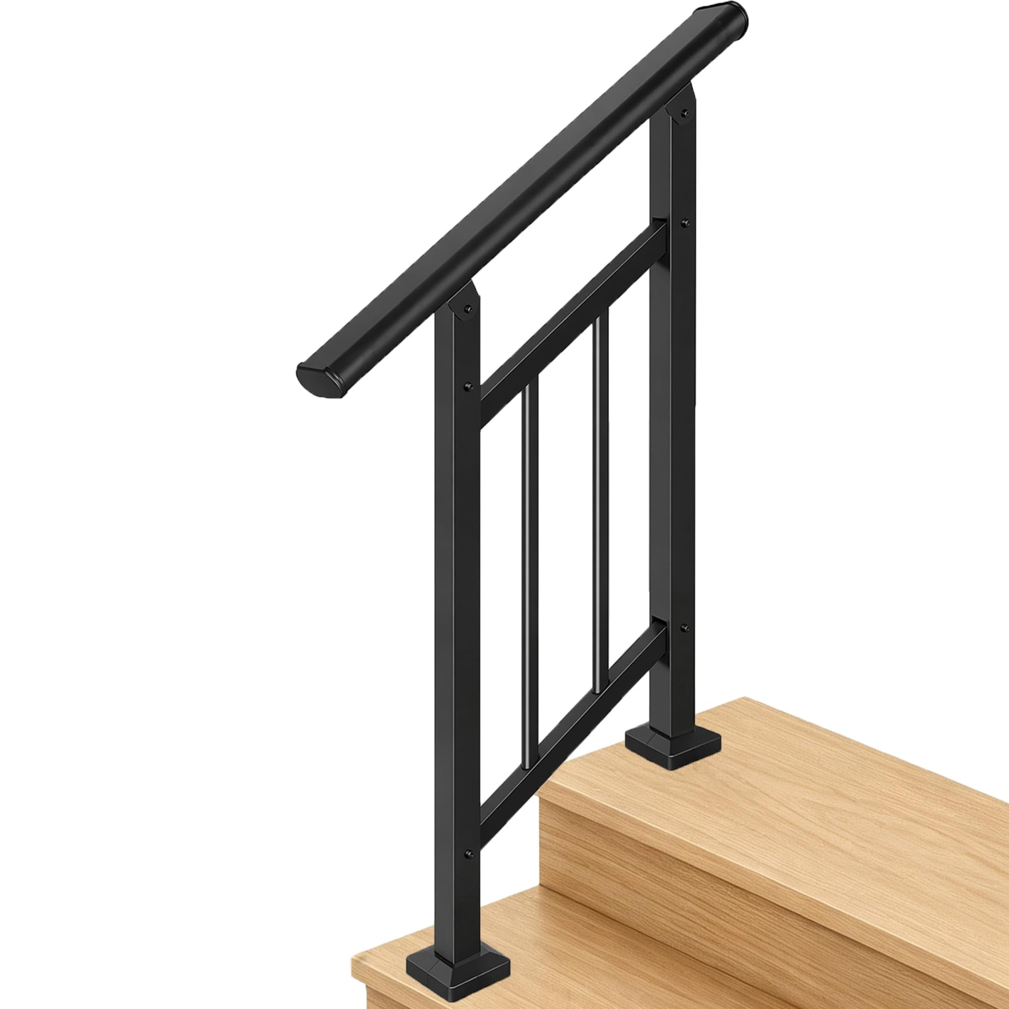 Matel Rails Metal Hand Rails for Outdoor Steps,2 Step Stair Railing Kit - Walmart.com