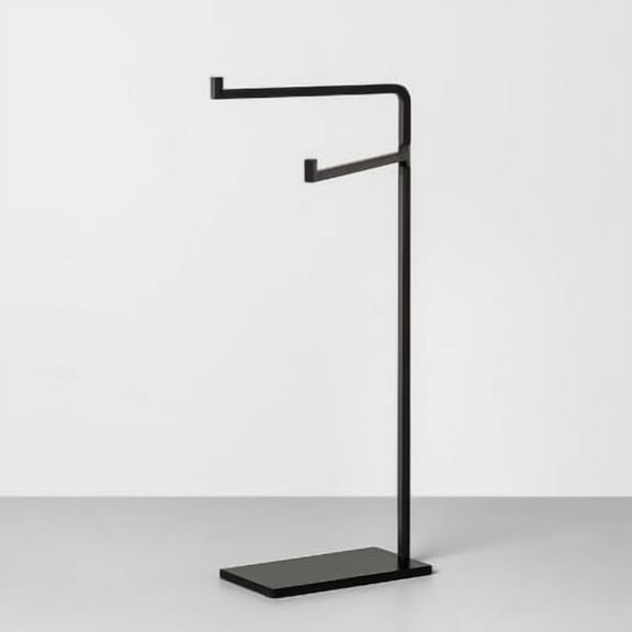 Metal Hand Towel Stand Matte Black - Compact Bathroom Organizer