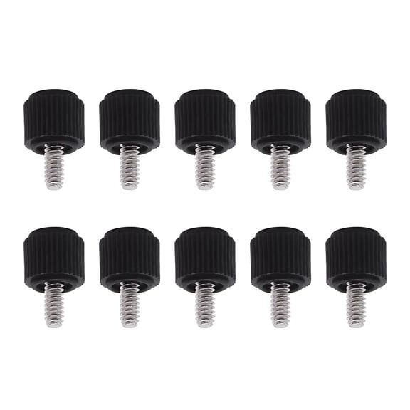 Metal Hand Twist Screws for Computer Case Side Panels 6#32 Rubber Head Comfortable Grip Secure Anti Slip Thread