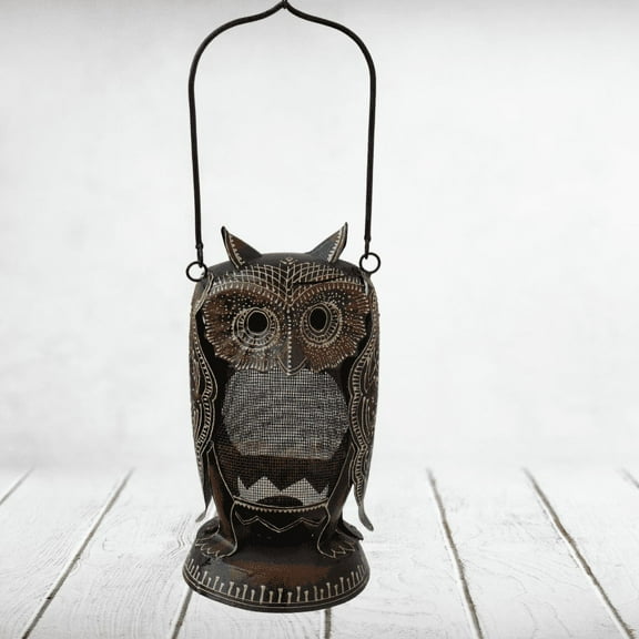 Metal Handicraft Owl Lantern,tea light Holder, Hanging Lantern