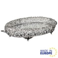 thumbnail image 1 of Metal Handmade Filigree Mirrored Tray for Gift, Fancy Perfume Trays for Dresser, Oval Mirror Vanity Trays for Bathroom,  17.3" x 10.2", 14.2" x 7.9" | Gold, Silver |, 1 of 3
