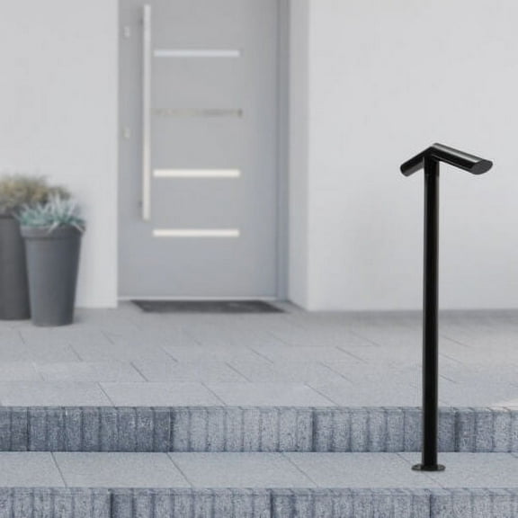 Metal Handrail Single Post Handrail Iron Handrail for 1-2 Step Stairs Railing