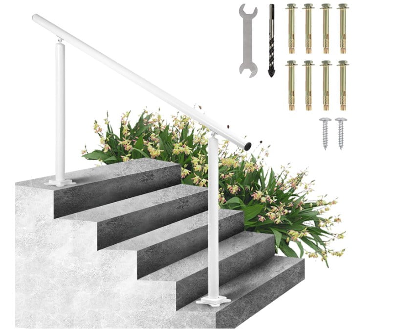 Metal Handrails for Outdoor Steps,Heavy-Duty Stair Railing for 1 to 5 ...