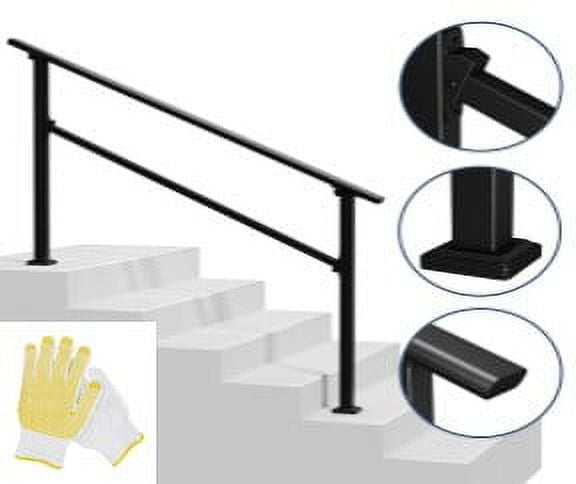 Metal Handrails for Outdoor Steps,Heavy-Duty Stair Railing for 1 to 5 ...
