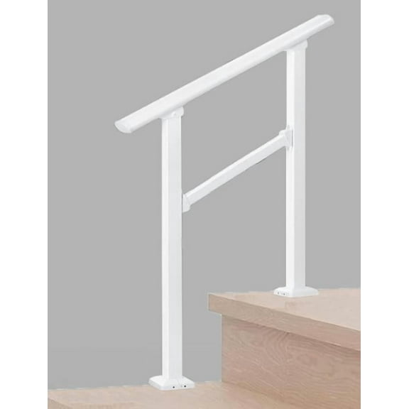 Metal Handrails for Outdoor Steps,Heavy-Duty Stair Railing for 1 to 5 Steps, Handrailing for Safety & Stability, Aluminum & Wrought Iron, Ideal for Indoor & Outdoor Use
