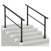 Metal Handrails for Outdoor Steps,Heavy-Duty Stair Railing for 1 to 5 Steps, Handrailing for Safety & Stability, Aluminum & Wrought Iron, Ideal for Indoor & Outdoor Use