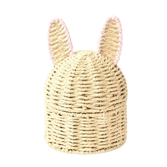 Metal Handwoven Rabbit Ear Storage Basket for Easter Egg Display Candy Organization and Holiday Decoration