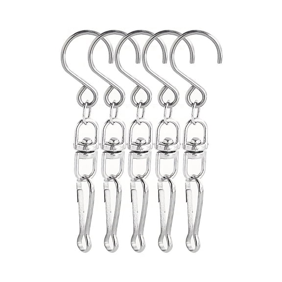 [Metal Hanger Connector for Wind] 6pcs Metal Rotating Swivel Hooks Clips Hanger Connector For Wind Chimes Wind Spinner Crystal Twisters Party Supply Display S Hooks