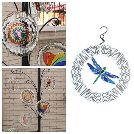Metal - Hanging 3D Roting Wind Chime Indoor Window Hanging Ornament Crafts Outdo Decorion Style F