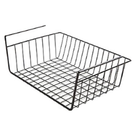 Metal Hanging Baskets with Studs Metal Storage Basket for Kitchen, Office, Pantry Cabinet, Bathroom, 400x260x110mm Black