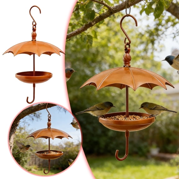 Metal Hanging Bird Feeder For Small Birds Outdoor Wild Bird Food Station With Hook Easy To Clean & Decorative Garden87011