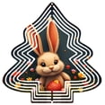 thumbnail image 1 of Metal Hanging Christmas Tree-Shaped Wind Decorations - Colorful Garden Spinners with Cute Rabbit & Egg Design for Yard Decor, 1 of 7