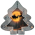 thumbnail image 1 of Metal Hanging Christmas Tree-Shaped Wind Decorations - Elegant Sleigh & Reindeer Design for Yard & Garden Spinners Perfect Holiday Decor, 1 of 7