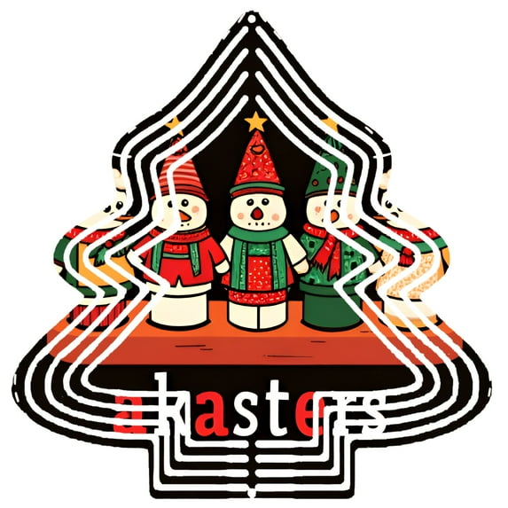 Metal Hanging Christmas Tree-Shaped Wind Decorations - Festive Garden Spinners with Colorful Snowmen & Star Design for Yard Decor