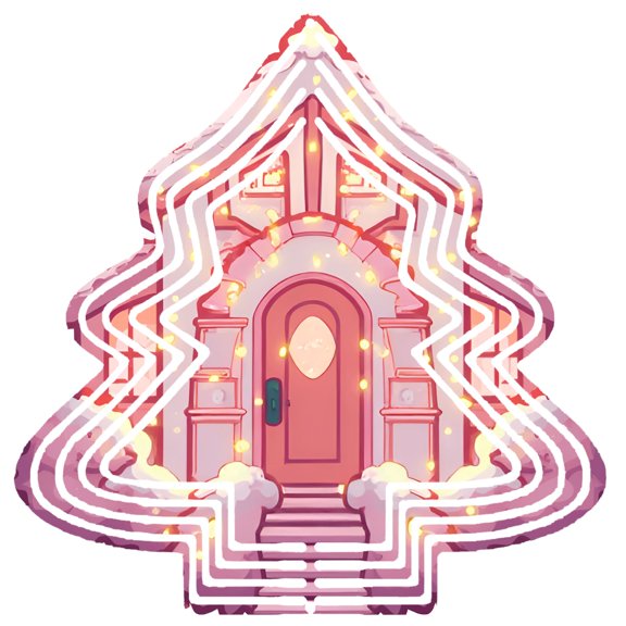 Metal Hanging Christmas Tree-Shaped Wind Decorations - Festive Garden Spinners with Concentric Lines for a Cheerful Yard Display