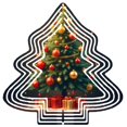 thumbnail image 1 of Metal Hanging Christmas Tree-Shaped Wind Decorations - Festive Garden Spinners with Red & Gold Ornament Design for Yard Decor, 1 of 7