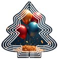 thumbnail image 1 of Metal Hanging Christmas Tree - Shaped Wind Decorations - Vibrant Balloon Design with Gold for Festive Yard & Garden Spinners, 1 of 6