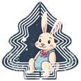 thumbnail image 1 of Metal Hanging Christmas Tree-Shaped Wind Decorations - Whimsical Garden Spinners with Cheerful Rabbit Design for Yard & Garden, 1 of 7