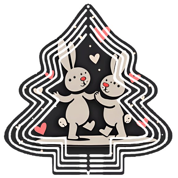 Metal Hanging Christmas Tree Wind Decorations - Charming Garden Spinners with Heart Patterns for a Joyful Outdoor Display