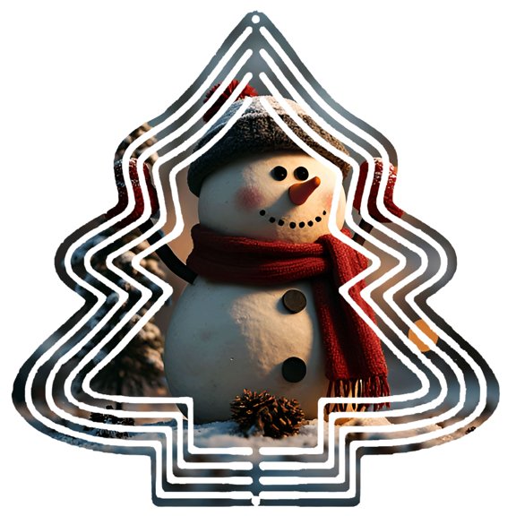 Metal Hanging Christmas Tree Wind Decorations - Elegant Garden Spinners with Layered Tree Design for Festive Yard Decor