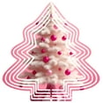 thumbnail image 1 of Metal Hanging Christmas Tree Wind Decorations - Elegant Pink & White Design Stylish Garden Spinners for Festive Yard Decor, 1 of 7