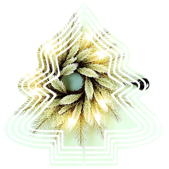 Metal Hanging Christmas Tree Wind Decorations - Festive Garden Spinners with Pine Branch Design & Soft Lights for Cozy Holiday Vibes