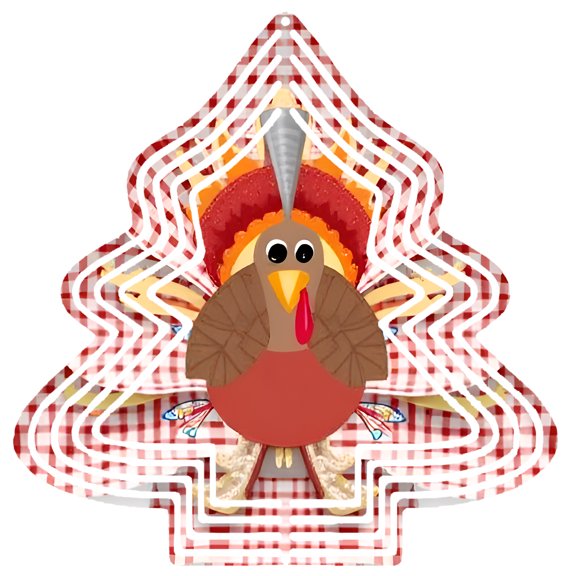 Metal Hanging Christmas Tree Wind Decorations - Festive Garden Spinners with Vibrant Checkered Pattern for Yard and Garden Decor