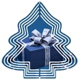 thumbnail image 1 of Metal Hanging Christmas Tree Wind Decorations - Geometric Blue Design Garden Spinners for Festive Yard Decor, 1 of 7