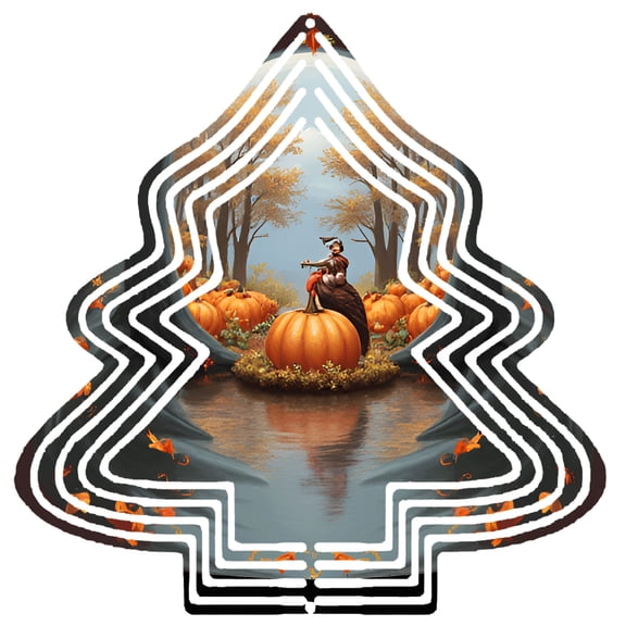 Metal Hanging Christmas Tree Wind Decorations - Intricate Labyrinth Design Garden Spinners for Yard & Garden Perfect Holiday Decor