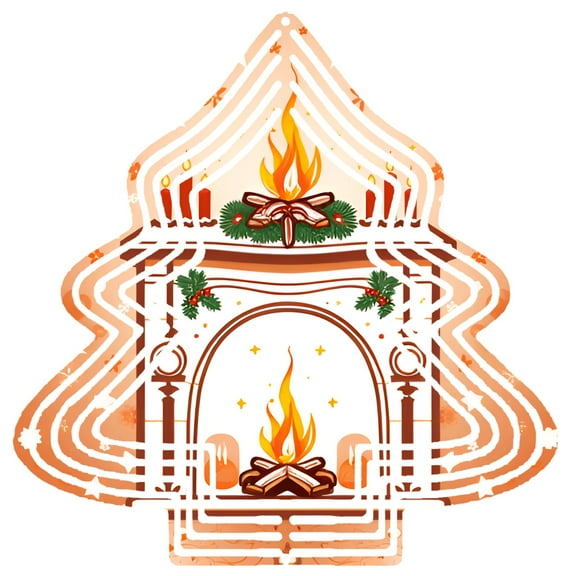 Metal Hanging Christmas Tree Wind Decorations - Spiral Labyrinth Design for Festive Garden Spinners Perfect for Holiday Cheer