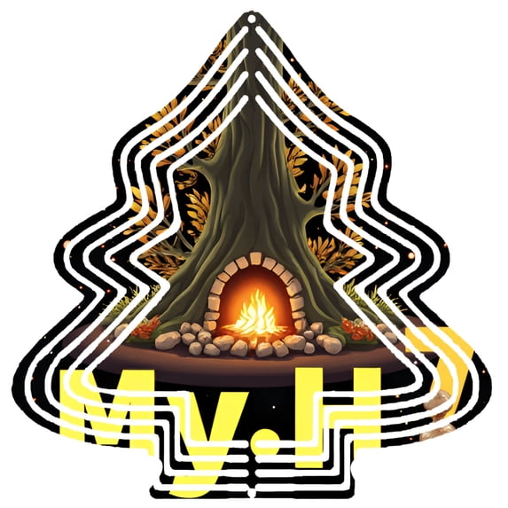 Metal Hanging Christmas Tree Wind Decorations - Unique Garden Spinners with Stylish Tree Design for Yard and Outdoor Decor