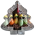 thumbnail image 1 of Metal Hanging Christmas Tree Wind Decorations - Whimsical Garden Spinners with Triangular Patterns for Festive Yard Decor, 1 of 7
