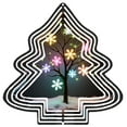 thumbnail image 1 of Metal Hanging Christmas Tree Wind Spinner - Colorful Concentric Circle Design with Snowflakes for Festive Yard & Garden Decor, 1 of 7