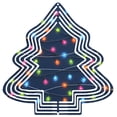 thumbnail image 1 of Metal Hanging Christmas Tree Wind Spinner - Colorful Geometric Design with Festive Lights for Yard and Garden Decor, 1 of 7