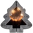thumbnail image 1 of Metal Hanging Christmas Tree Wind Spinner - Concentric Circle Design with Night Scene & Fireworks - Perfect Garden Decoration, 1 of 7