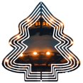thumbnail image 1 of Metal Hanging Christmas Tree Wind Spinner - Decorative Outline with Orange Lights & Snowy Scene Reflection for Garden & Yard, 1 of 7