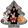 thumbnail image 1 of Metal Hanging Christmas Tree Wind Spinner - Festive Design with Layered Tree Colorful Flags and Snowflakes for Garden Decor, 1 of 7