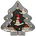 thumbnail image 1 of Metal Hanging Christmas Tree Wind Spinner - Festive Garden Decoration with Cheerful Snowman Candy Canes & Ornaments Design, 1 of 7