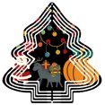 thumbnail image 1 of Metal Hanging Christmas Tree Wind Spinner - Festive Garden Decoration with Colorful Lights Santa and Reindeer Design for Holiday Cheer, 1 of 7